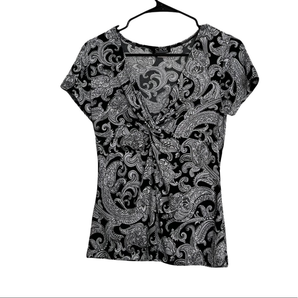 CKW Knitwear black and white blouse small